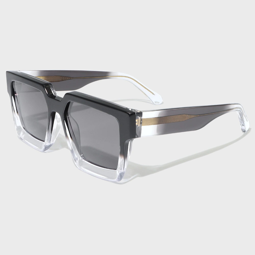اليتيان مخصص شفاف وسوداء UV400 واقٍ مخروطي القطع الكبير نظارات شمسية من أكتيت مربع
