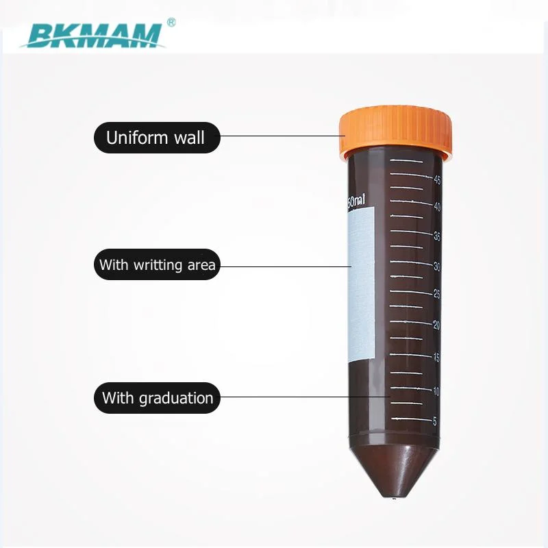 Tubo de centrífuga de plástico con tapa de rosca de almacenamiento de muestras especiales de tubo de centrífuga 50ml No hay fugas