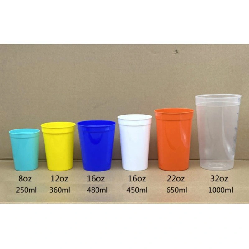 Wholesale Party Multicolor PP Plastic Water Bottle Custom Wine Tea Beer Milk Cold Drink Stadium Cup Promotional Cup