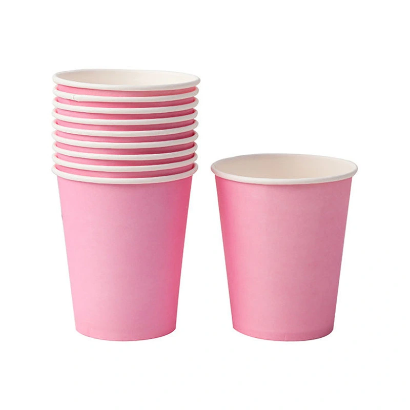 9oz compostable desechable color Airline taza de café papel niños DIY Copa de papel caliente de fiesta hecha a mano