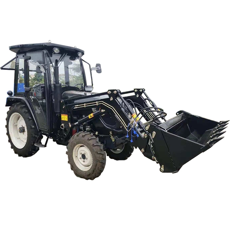 50hp 4*4 pequeño Agricultural/ Garden/ Lawn /tractor agrícola con cabina Y pala cargadora delantera