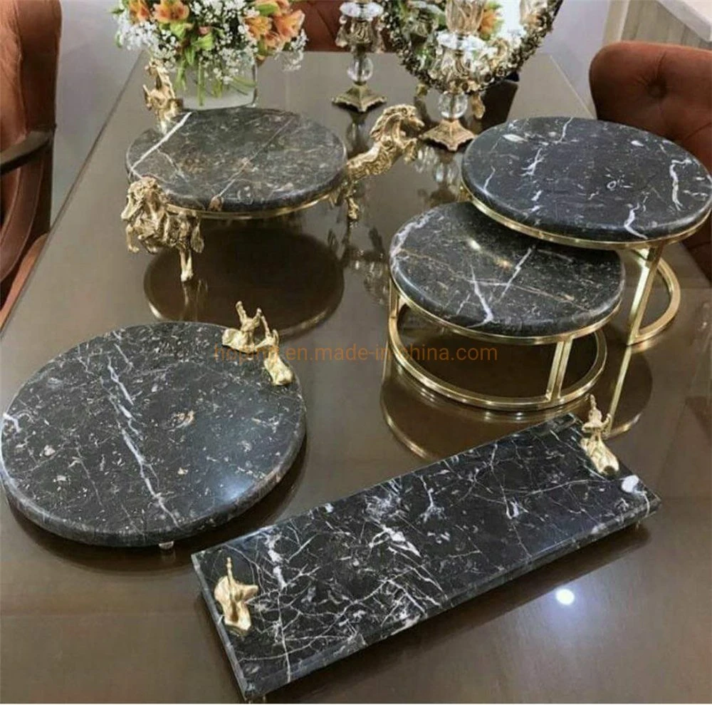 Modern Hotel Furniture Marble Top Stainless Steel Golden Coffee Side Table Indoor Table