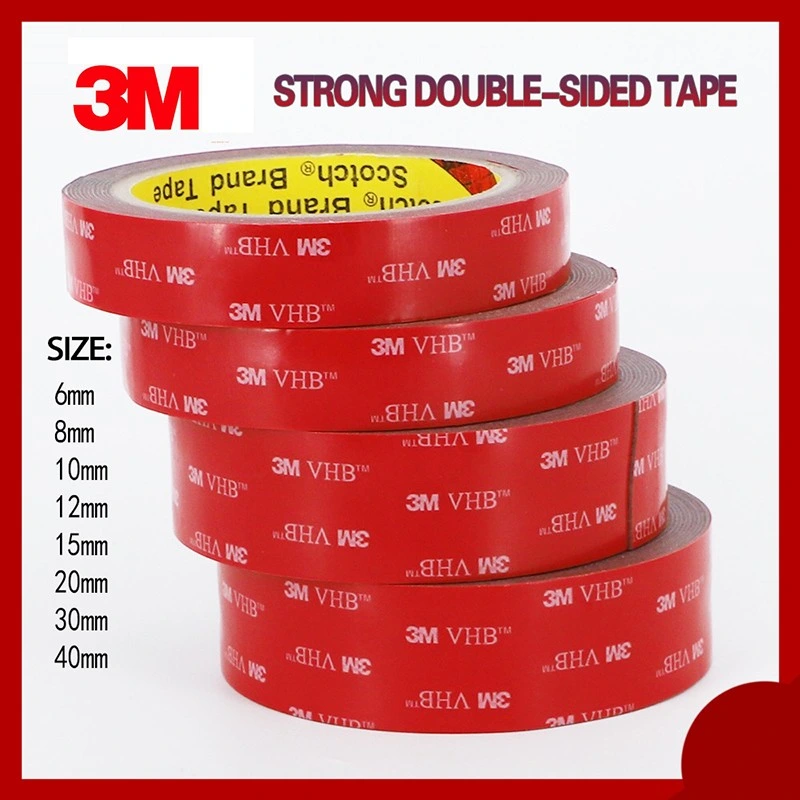 Car Double Sided Tape 3m 5608 Gray Black Strong Acrylic Foam Tape 0.8mm Thickness 3m Double Face Adhesive Wall Decoration