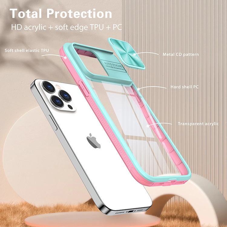 Novo com tampa de proteção da lente da câmara telemóvel acrílico transparente Capa para iPhone 13 PRO Max para iPhone 13 Mini