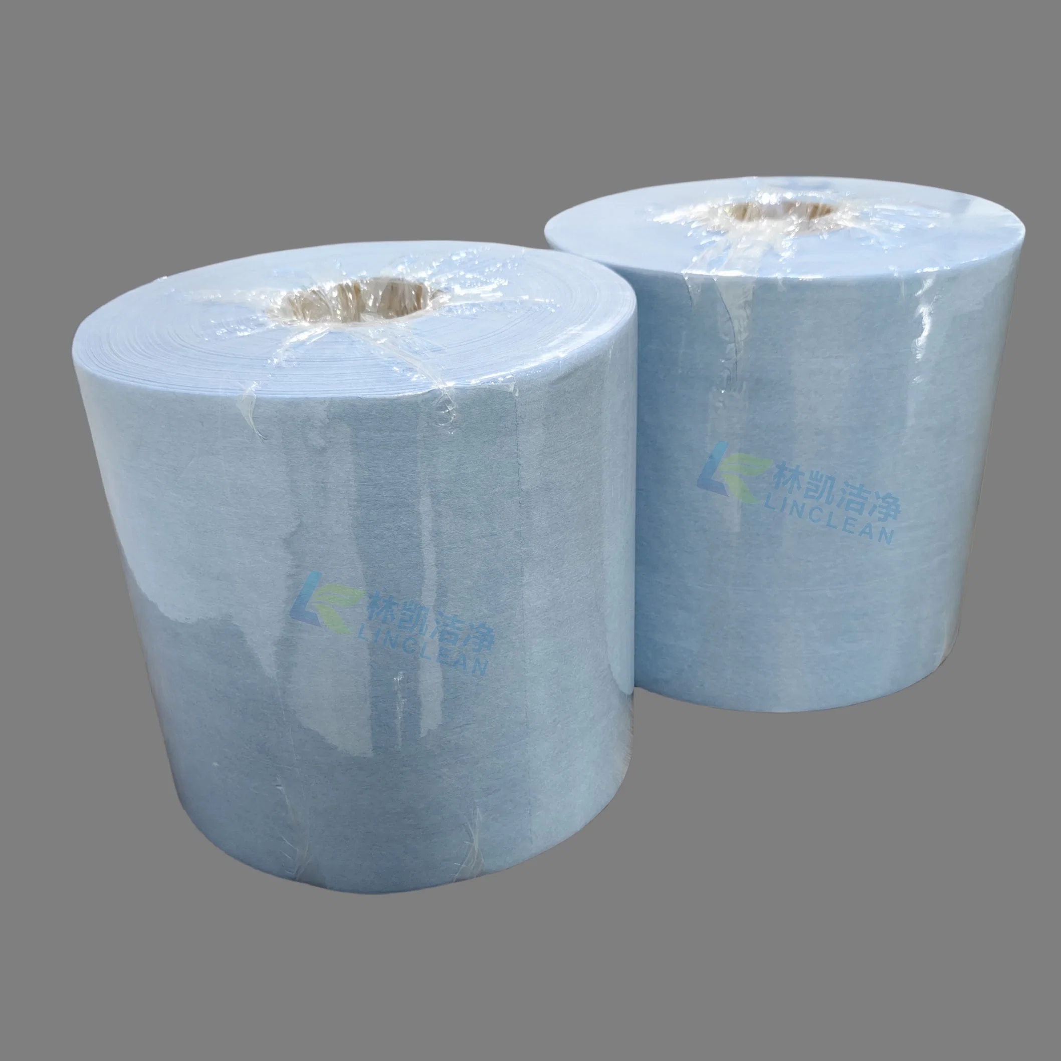 Industrial Rolls Wiping Disposable Blue Enhanced Cleanroom Paper