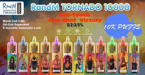 12 Popular Colors 20ml Rechargeable Randm Tornado 10K Puffs