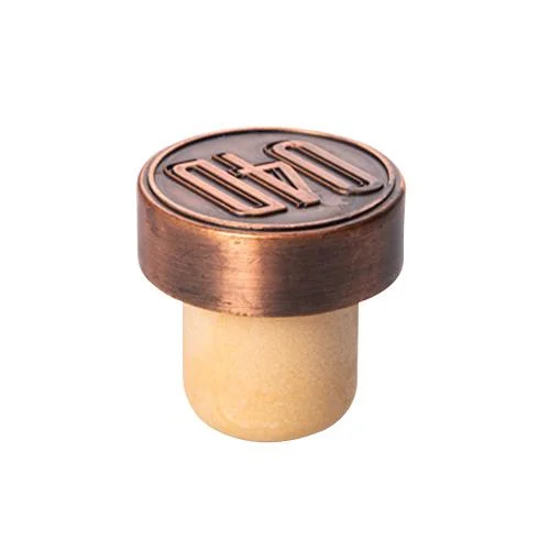 Logo Customized Premium Metal Reusable Sealing Plug Cap Zamak Synthetic Cork Stopper