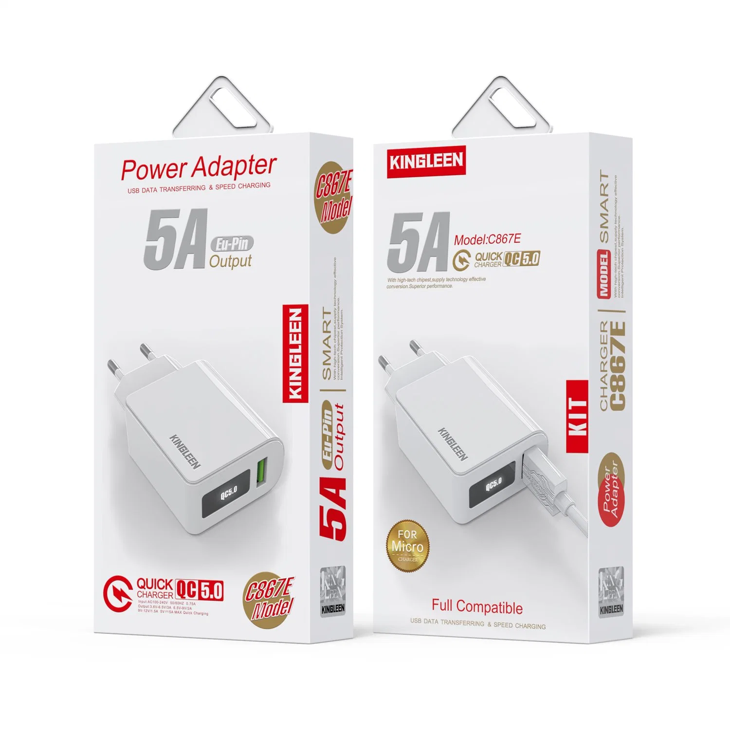 Bloco de Carregamento Rápido carregador USB QC5.0 Ficha EU carregador USB Carga rápida com o cabo de dados USB Tipo C