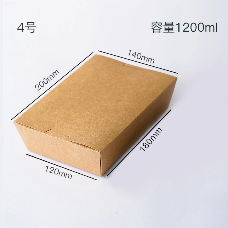 Greaseproof Pasta Box Kraft Paper Food Container Fast Food Square Packaging Box