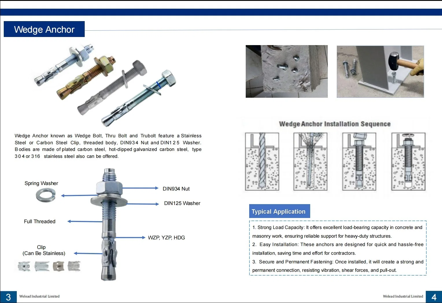 Hot Galvanized Wedge Anchor 10X95 Wedge Bolt Made in China Carbon Steel Bolt Wholesale/Supplier