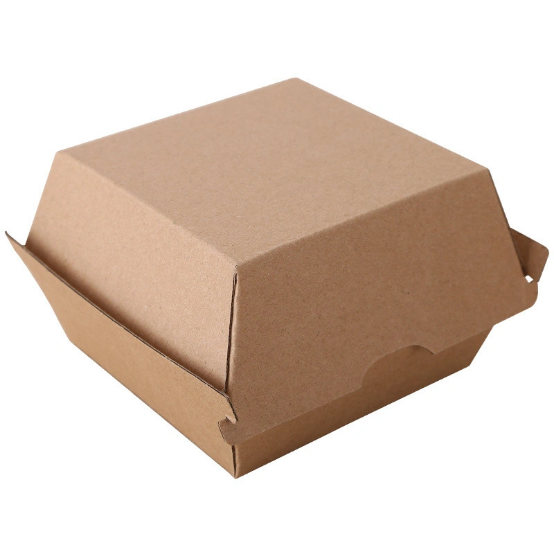 مخصص كامل اللون بني مربع أبيض كبير صغير قابل للتفكيك أخرج ورقة طيّة طعام يعبّئ صندوق
