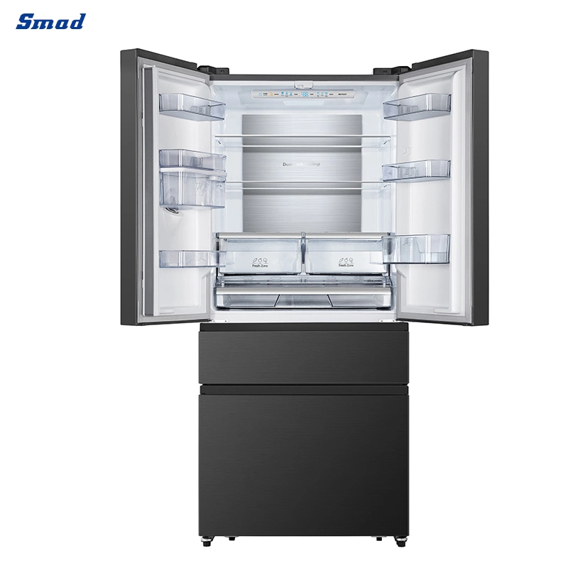 Smad 22.5 Cu. FT 632L Large Capacity Big Chill Kitchen Appliance Drawers Water Dispenser No Frost French Double Door Bottom Freezer Refrigerator for Home Use