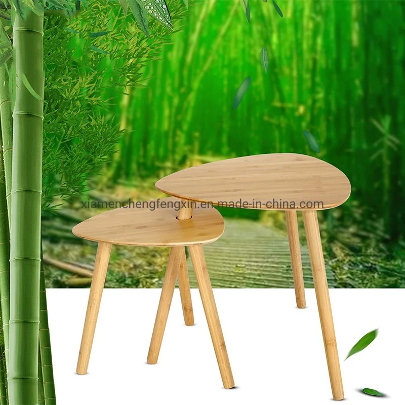 Set von 2 Bamboo Nesting Coafeseite skandinavische Beistelltische Für Heim und Büro