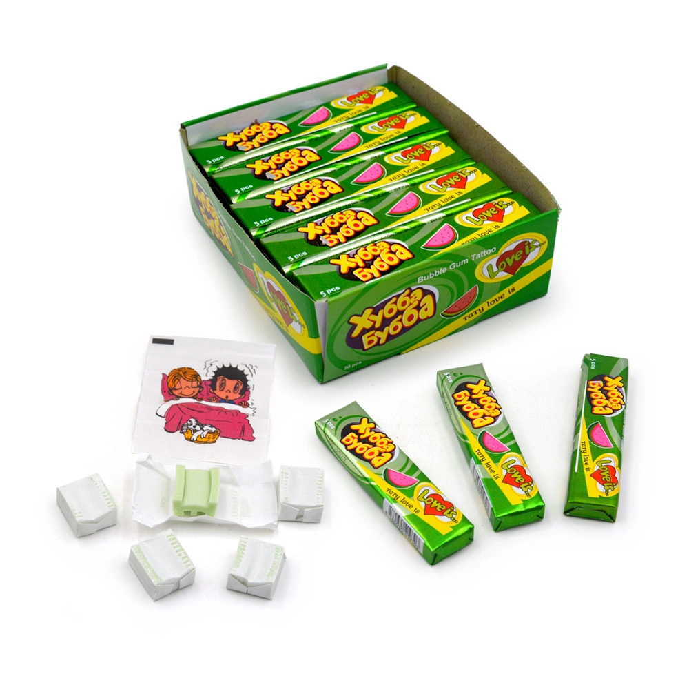 Love Is Strawberry Flavor 5PCS Chewing Gum and Big Tattoo