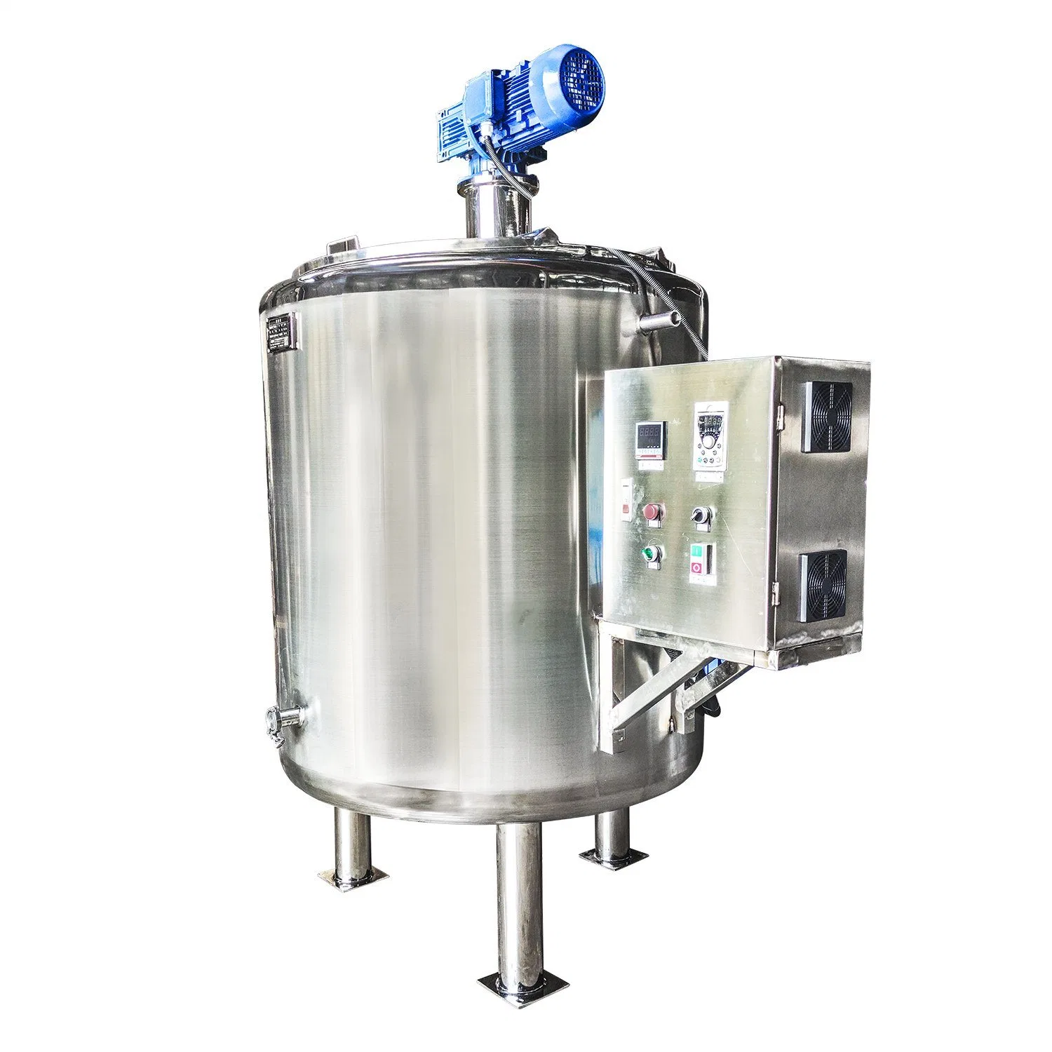 Sanitary Juice Beverage Milk Gas Heating Open Top SUS304 Stainless Steel Mixing Tank