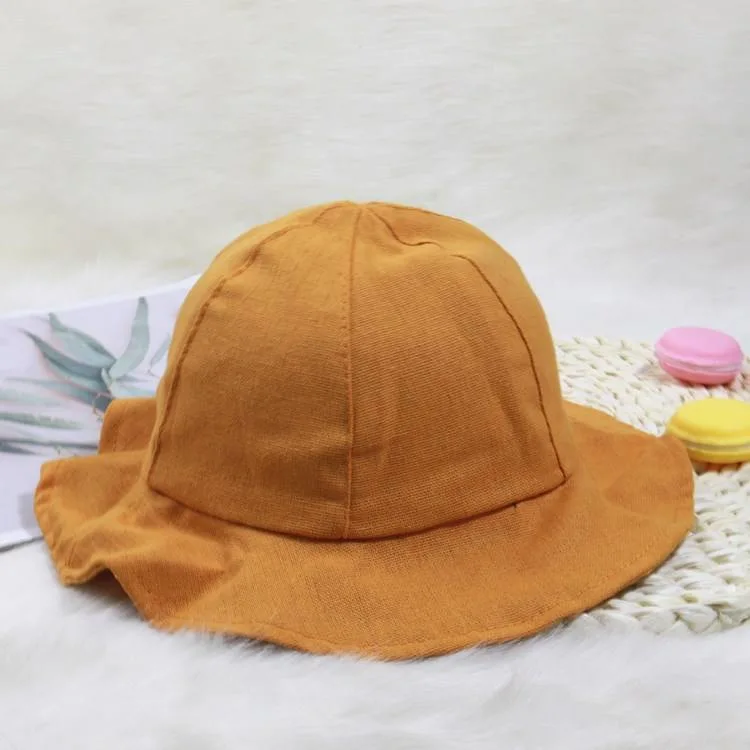 China Cotton and Linen Cute Sunhat 2-8 Years Old Baby Hats Kids Bucket Hats Cap