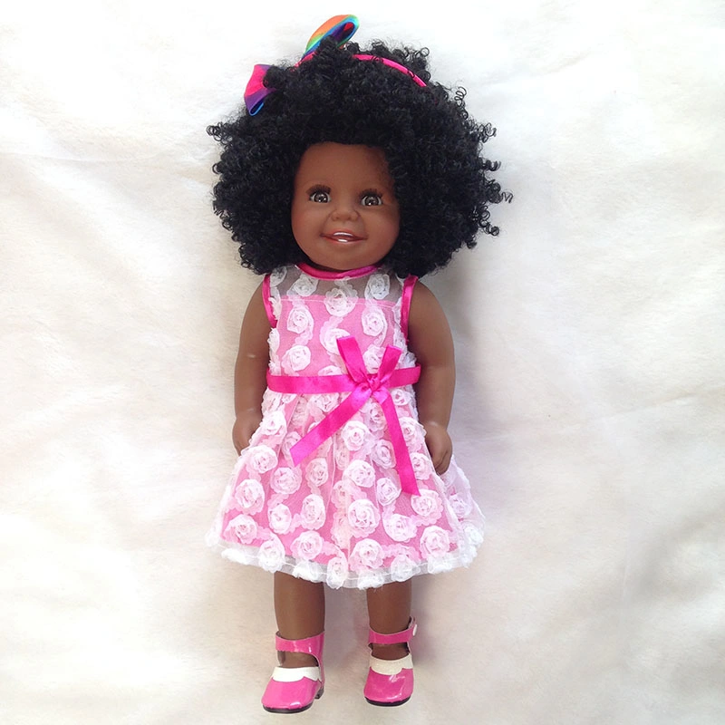 Venta caliente de 18" de American Girl Doll silicona Plena Piel negra muñecas africanas para niños juguetes de regalo