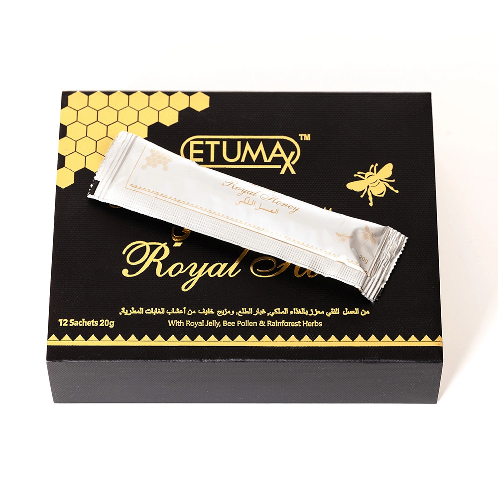 Королевский Etumax меда имеет жизненно важное значение мед с травяными Tongkat Али для мужчин США США (12 Саше -20 G)