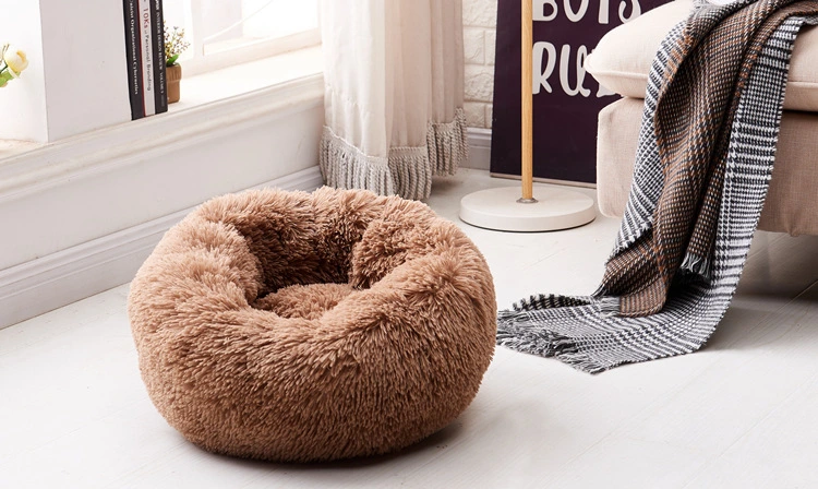 Wholesale/Supplier Custom Luxury Shag Faux Fur Donut Cuddler Pet Dog Bed