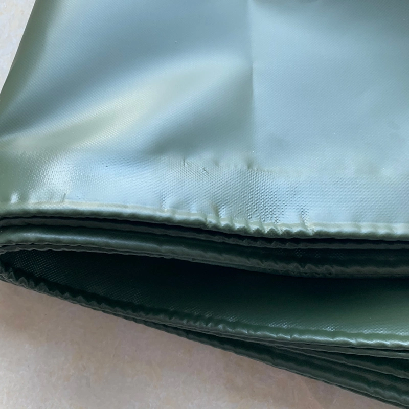 Green Heavy Duty Waterproof Fire Retardant PVC Fabric Viny Coated Tarpaulin Cover Sheet