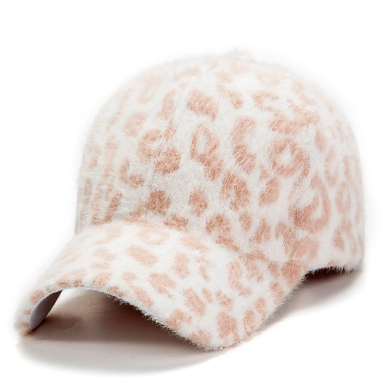 Moda Inverno Leopard Imprimir Boné Bordado de veludo Vintage da pac Dad Hat