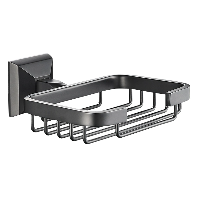 Solid Brass Matt Black Bathroom Fixtures Double Towel Bar (NC7043)