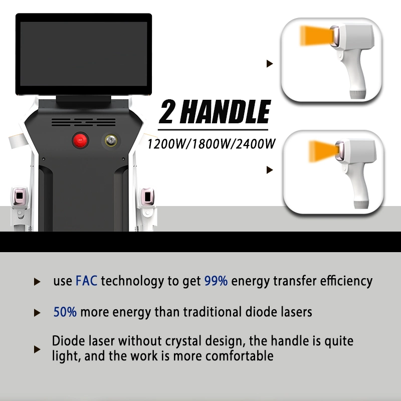 Winkonlaser 200 миллионов снимков Удаление волос Лазерная 3 волны титан Салон красоты с двумя ручками