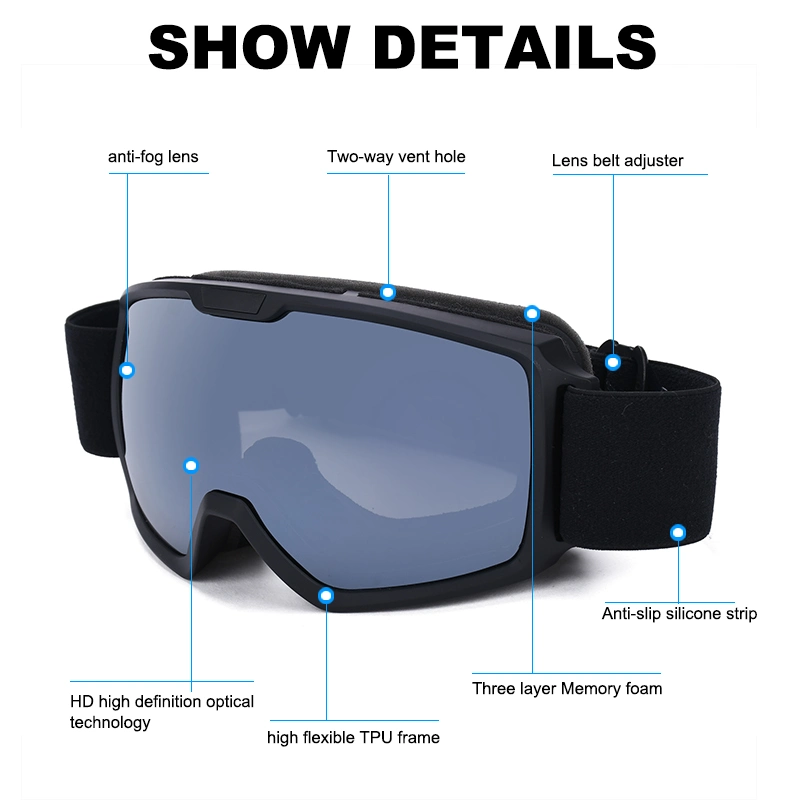 TPU Frame Winter Sport Protective Glasses Anti UV Skiing Goggles Skating Glasses