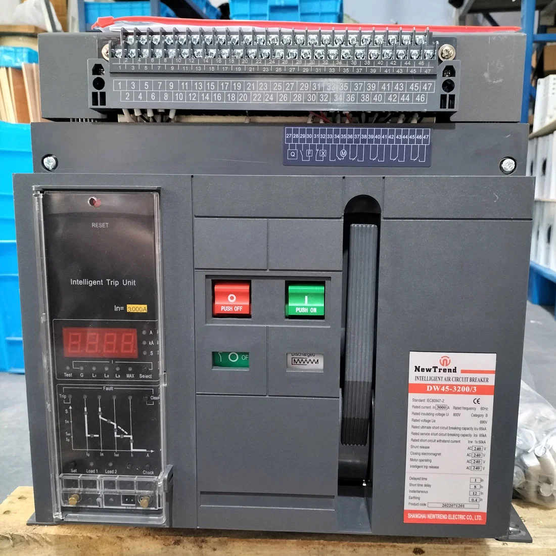 Acb 1600 AMPS 2000 AMPS 2500 AMPS 3200 AMPS 4000 AMPS 5000 AMPS 6300 AMPS AMP Dw45 3 Pole 4 Pole Fixed or Drawable Air Circuit Breaker