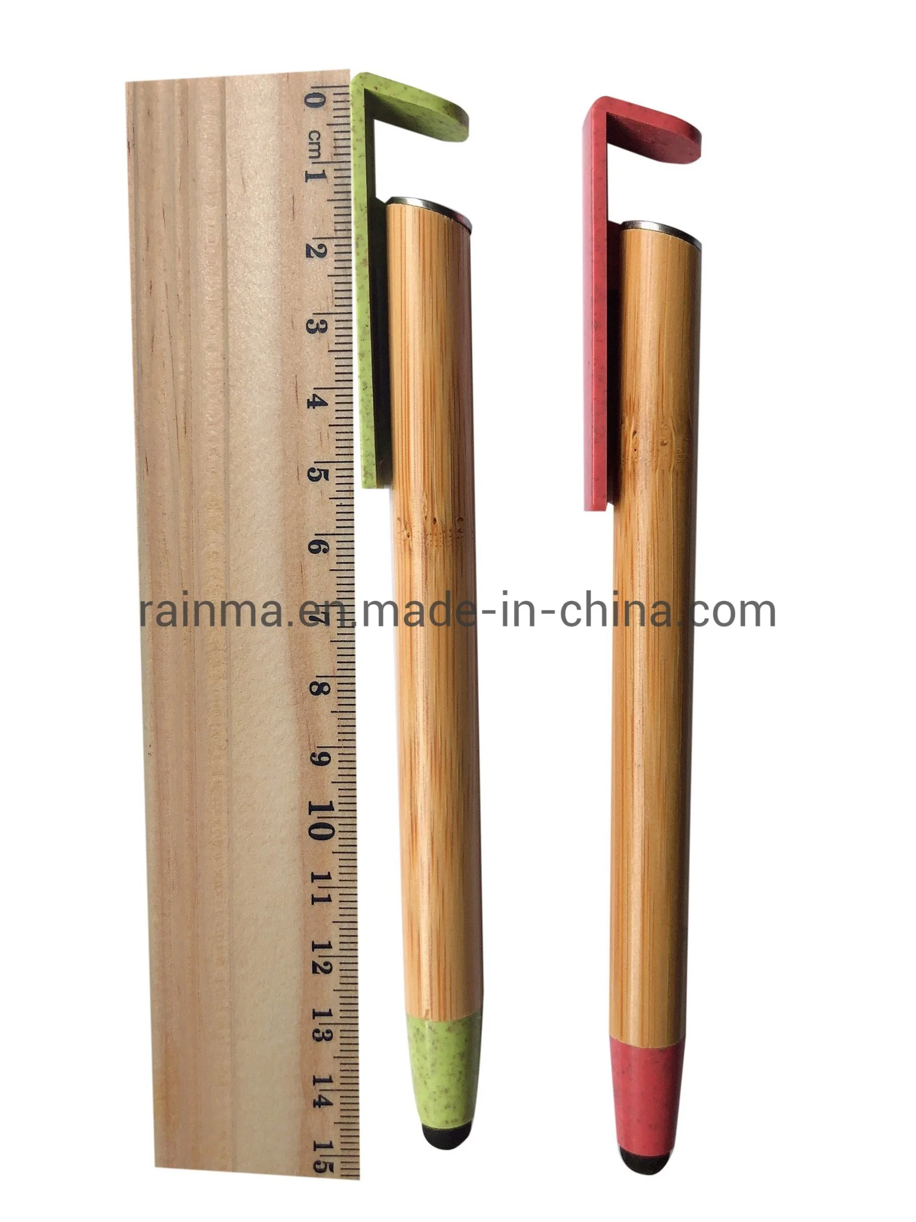 Bamboo Ball Pen with Touch Screen and Phone Holder