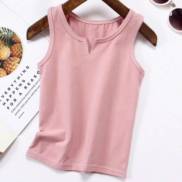 100% Cotton Kids Undershirt Sleeveless Solid Color Baby Girls Boys Tanks Vest Girl Camisole Tops Children Underwear