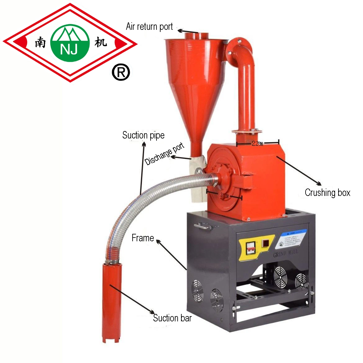 Trituradora Self-Priming hogar para la granja Mini Electric pulverizador maquinaria molienda Self-Priming