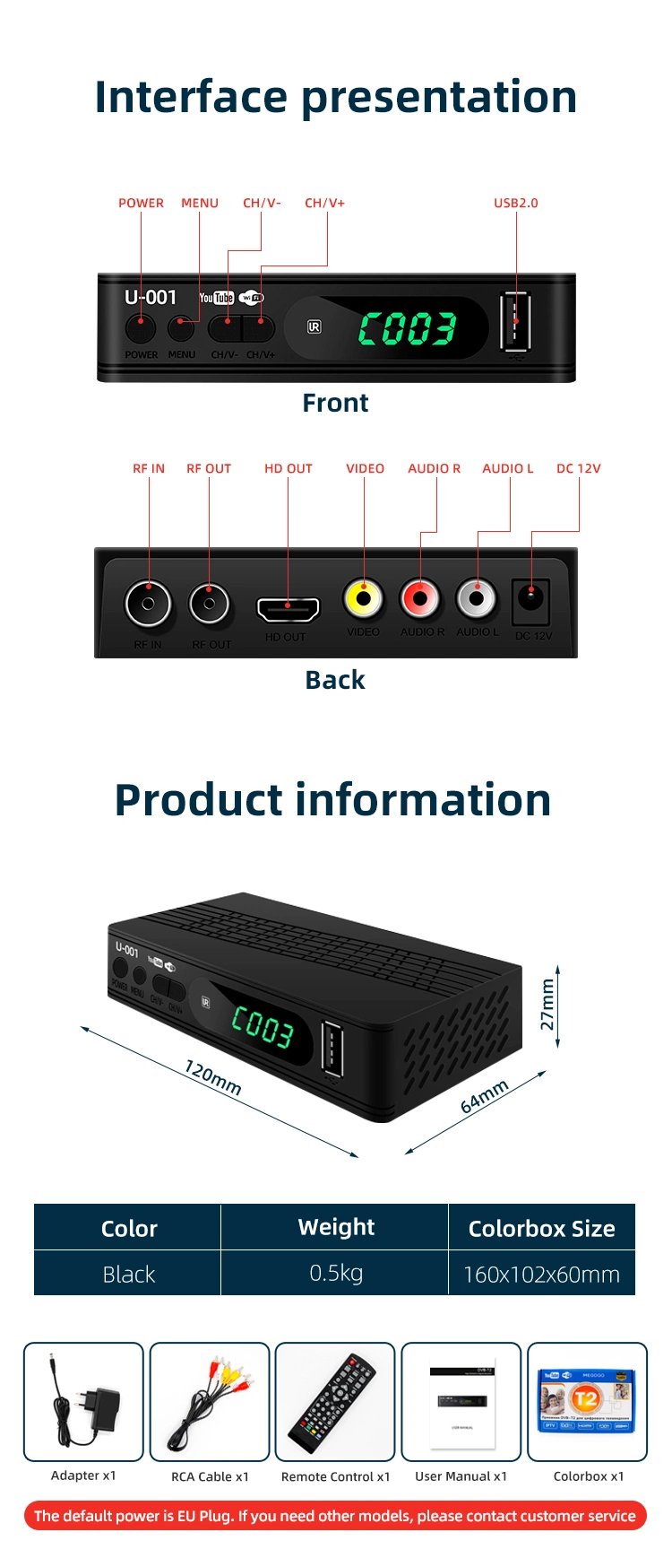 Venta caliente Entrega rápida multilingüe Soporte Argelia mejor decodificador HD Digital WiFi en el decodificador HD