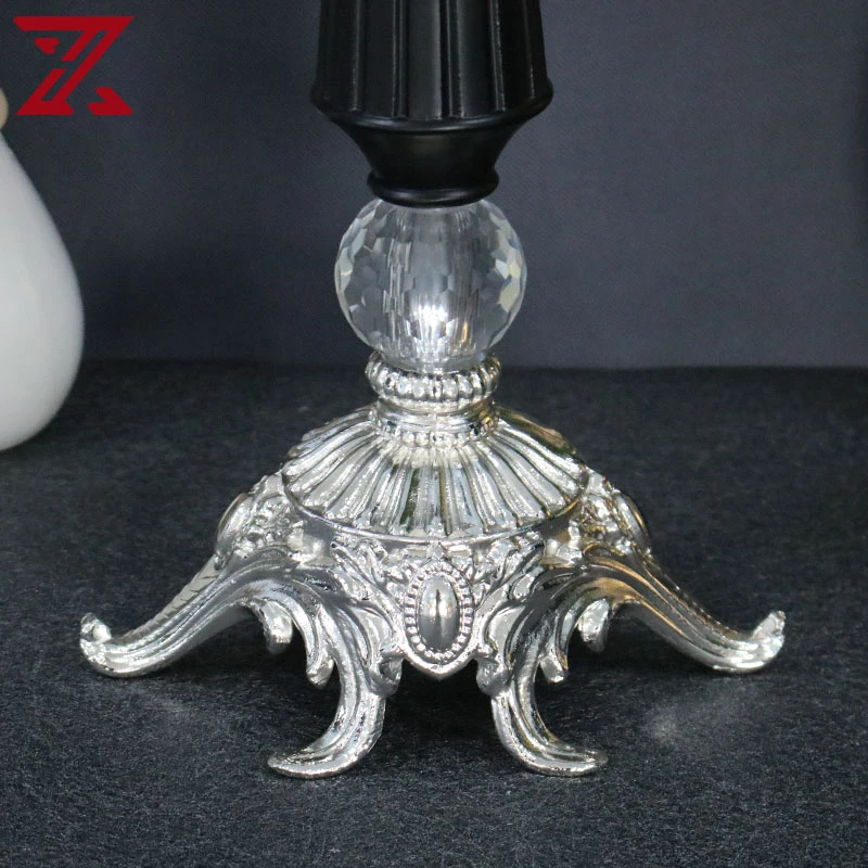 Minimalist Metal Silver Claw Shaped Base Clear Glass Vase Candle Stand for Wedding Centerpiece