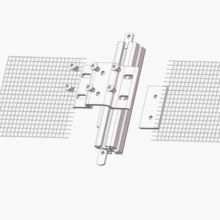 6061-T5 Aluminium 30h Double Mesh Panel Retainer for Aluminium Extrusion Profile