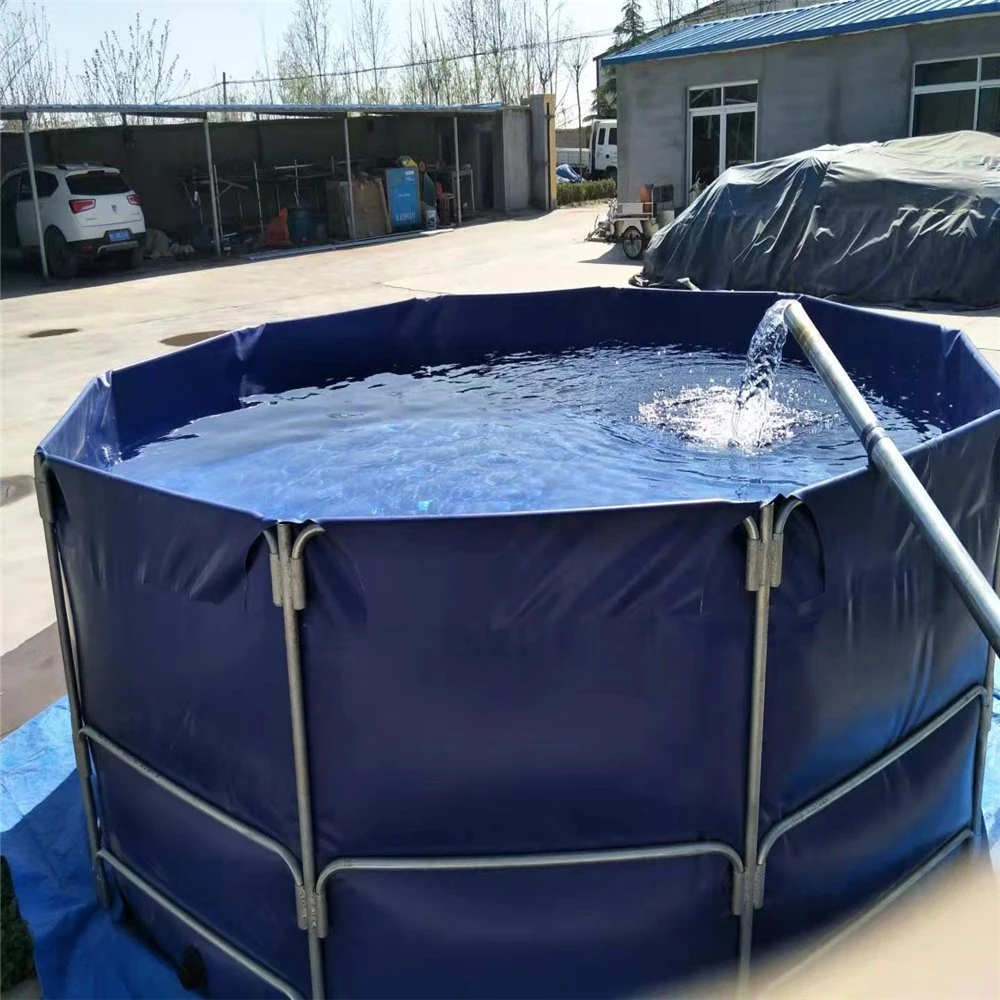 Fácil instalación. Tanque de peces de PVC plegable y de forma redonda para la cría de peces. Tanque de peces de PVC plegable y de forma rectangular. Tanque de peces económico de PVC plegable.