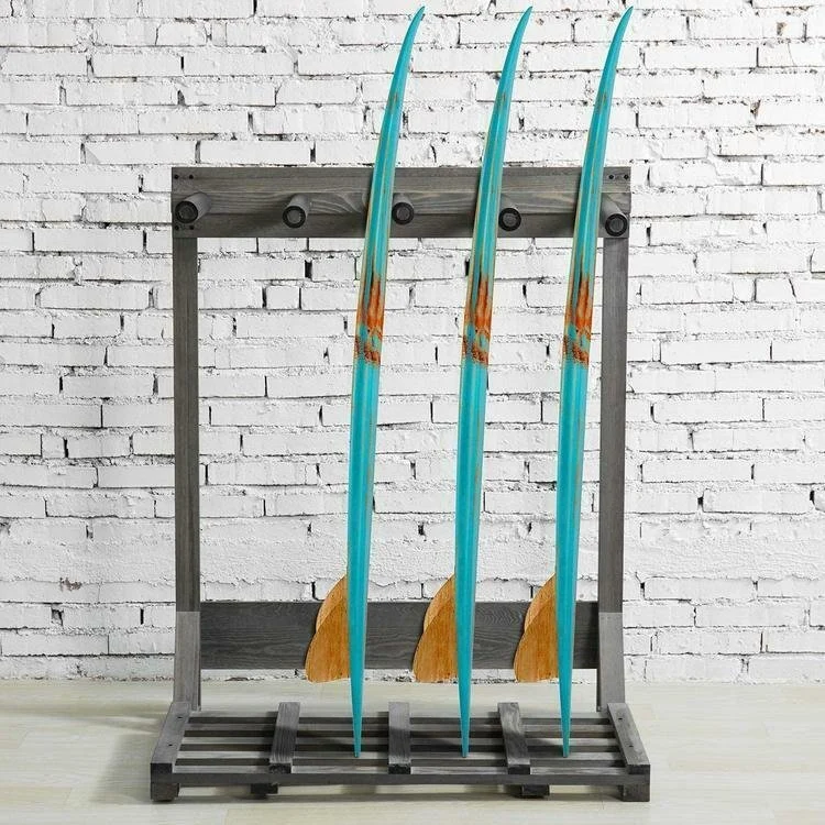 Retail Shop Vertical Wood Floor Stand Sports Surfing Board Display Rack Surfboard Display Rack Skateboard Paddle Board Display Racks Snow Board Display Stand