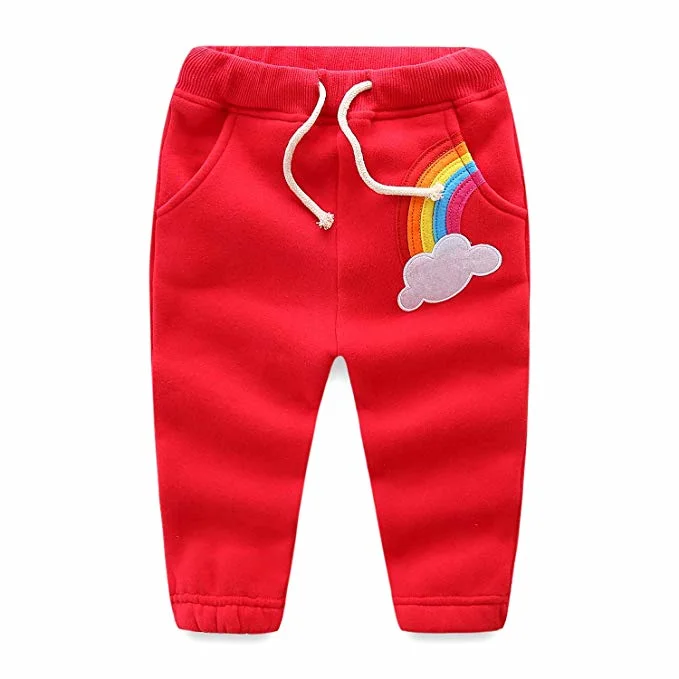 Toddler Kids Roupas Bebê Meninas Rainbow Velo de calças de Tracção Incorporada