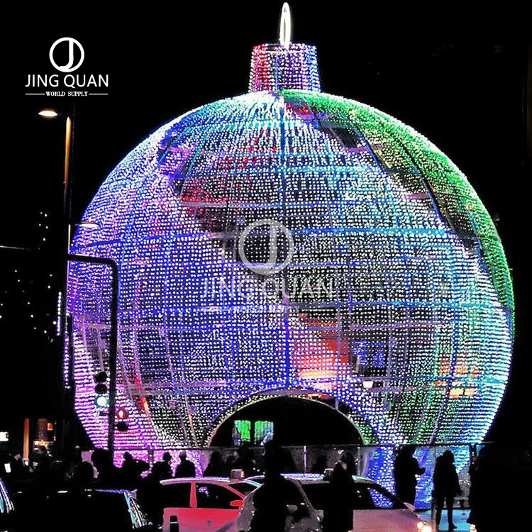 Floor-Standing Christmas Lights 3D Arch Balls Lighting Illuminated Street Display Lighting New Year Festive Decoration Motif Light