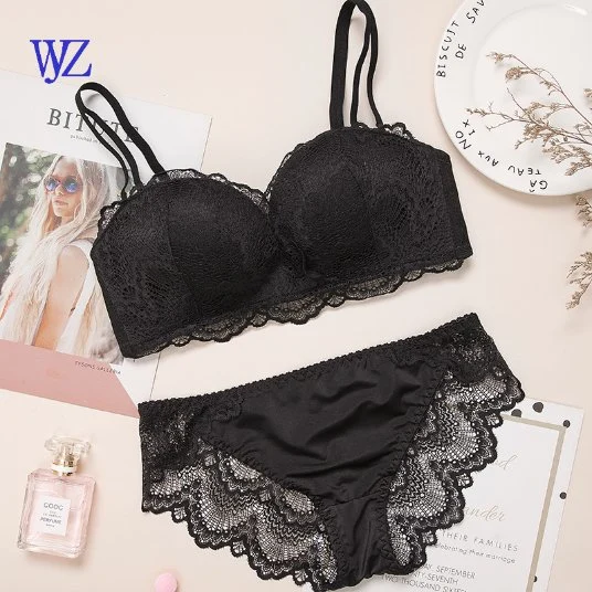 Women Ladies Underwear Sexy Fancy Bra and Panty Lace Underwear Set