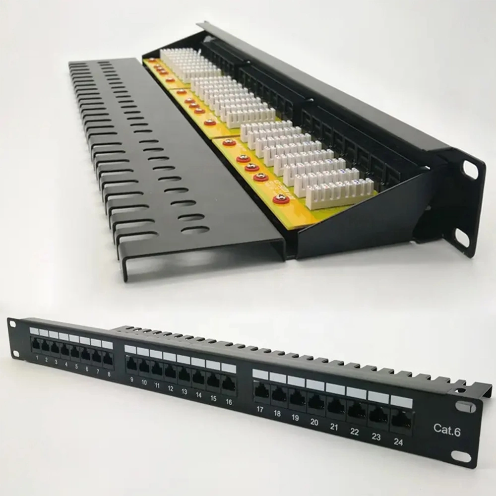 UTP CAT6 24 Ports Vertical Termination Patch Panel for 19inch Network Cabinet