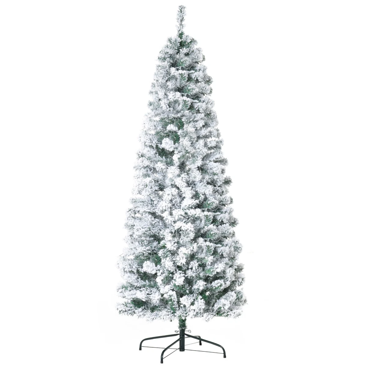 6FT Prelit Snow Flocked Christmas Tree with Light Indoor Home Christmas Decoration