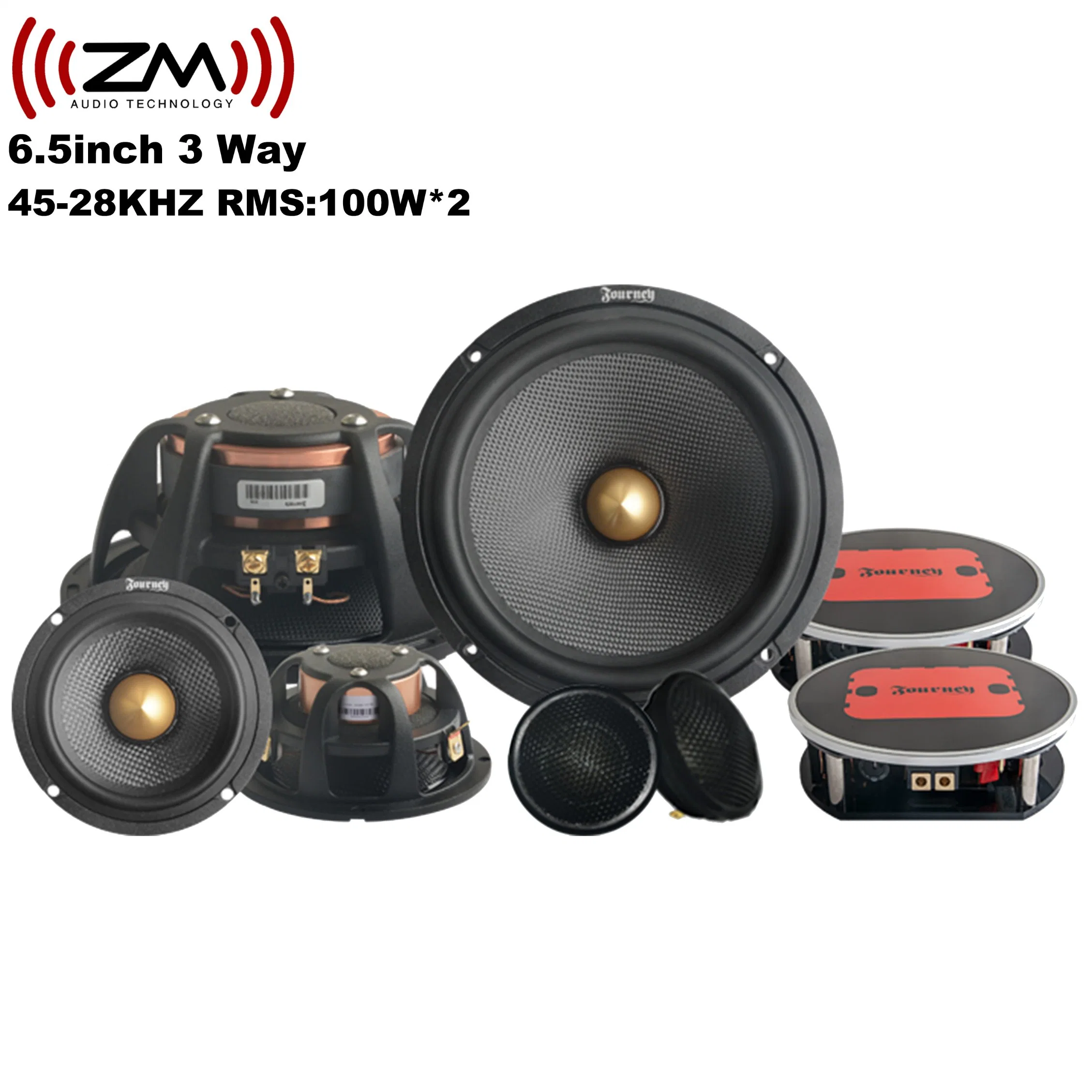 6.5 Inch 2-Way Component Car Speaker 4 Ohm Tweeter and Woofer Car Audio System for Car Horn