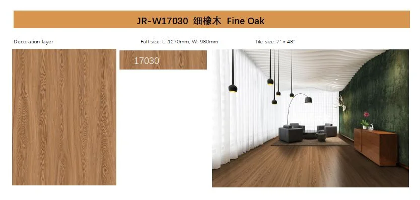 Gkbm Jr-W17030 Slim Ecological Friendly Soundproofing Unilin Click Fine Oak Burlywood Wood Grain Spc Flooring