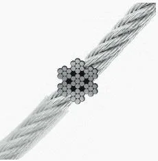 7X7 1/4" a 3/8" Galvanizado con cable metálico recubierto de PVC