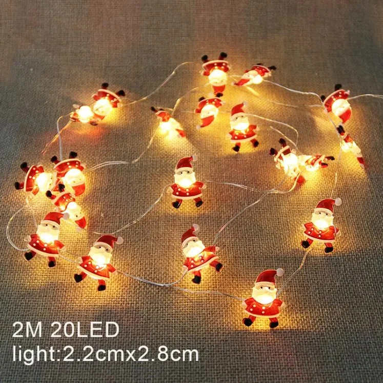 Plastic Christmas Claus Tree Light String Decoration for Holiday Festival