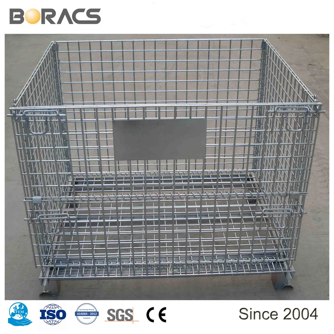 Welded Rigid Industrial Stackable Folding Collapsible Storage Galvanized Wire Mesh Cage From China Supplier