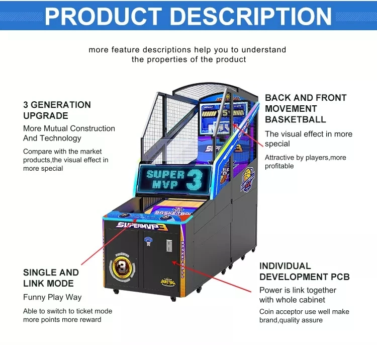 School Sports Indoor Basketball Arcade Game Machine Basketball Arcade Hoop