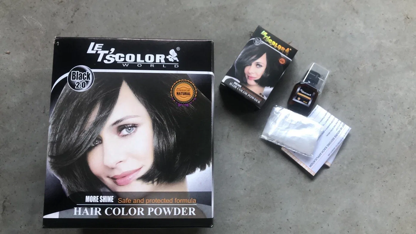 New Arrival Organic Non Allergic Fast Anti Grey Color Dark Brown White Black Hair Dye Powder