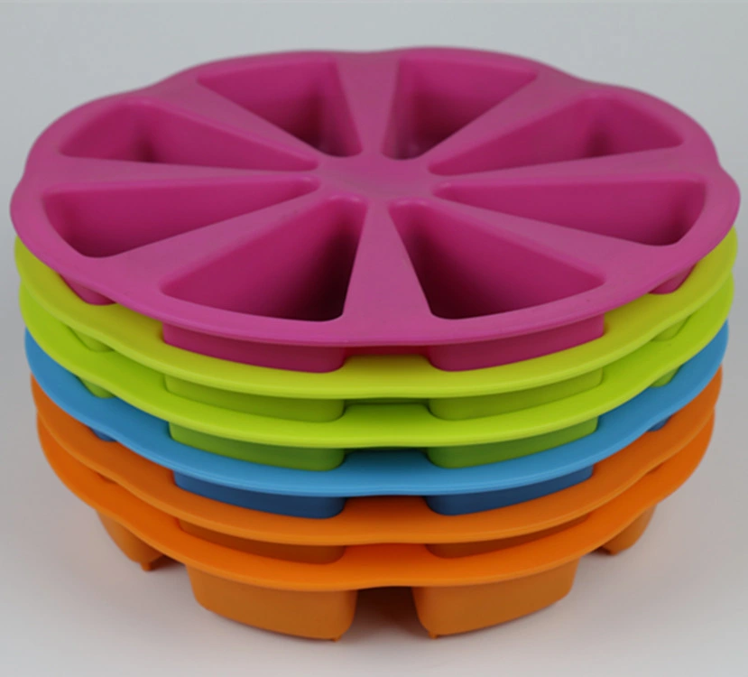 8 Holes Bakeware Cake Pan Silicone Cupcake Triangle Cakes Mould